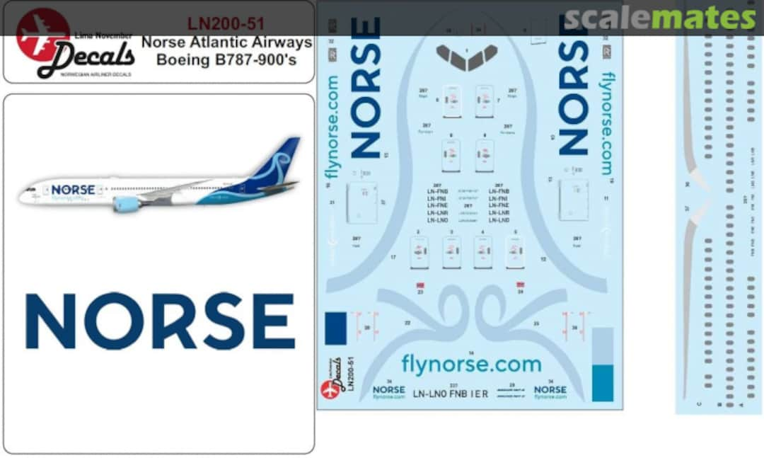 Boxart Norse Boeing 787-900 LN200-51 Lima November Decals