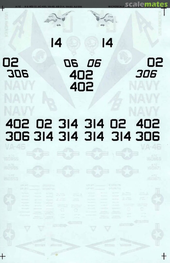 Boxart A-7E Low Visibility Markings 48-0292 Microscale