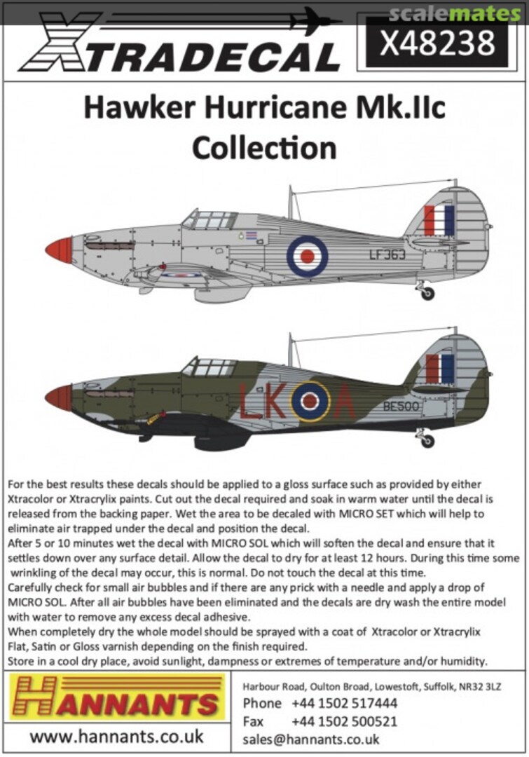 Boxart Hawker Hurricane Mk.IIc Collection X48238 Xtradecal