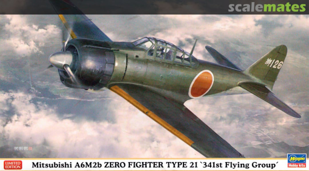 Boxart Mitsubishi A6M2b Zero Fighter Type 21 `341st Flying Group´ 07436 Hasegawa