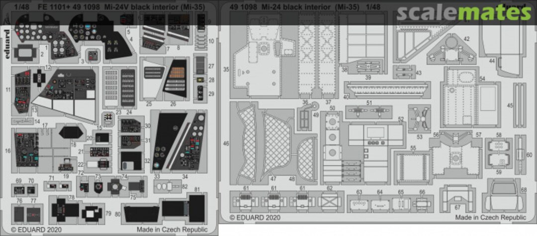 Boxart Mi-24V interior black (Mi-35) ZVEZDA 491098 Eduard