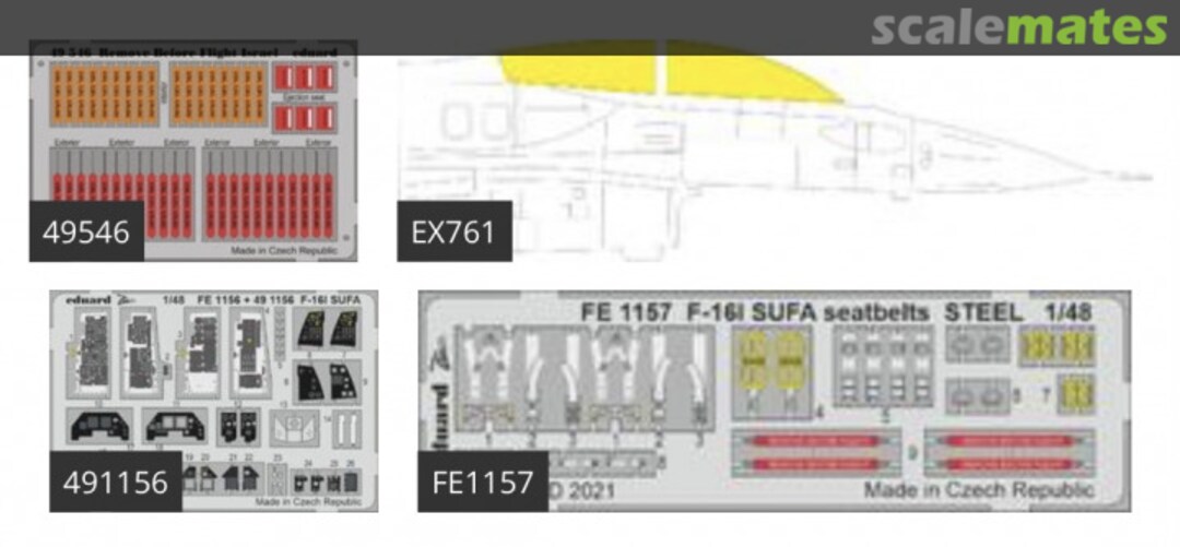 Contents F-16I SUFA detail set BIG49284 Eduard