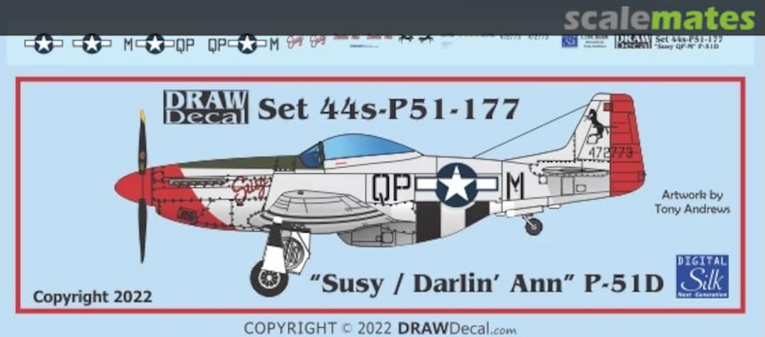 Boxart “Susy / Darlin’ Ann” P-51D 44-P51-177 Draw Decal