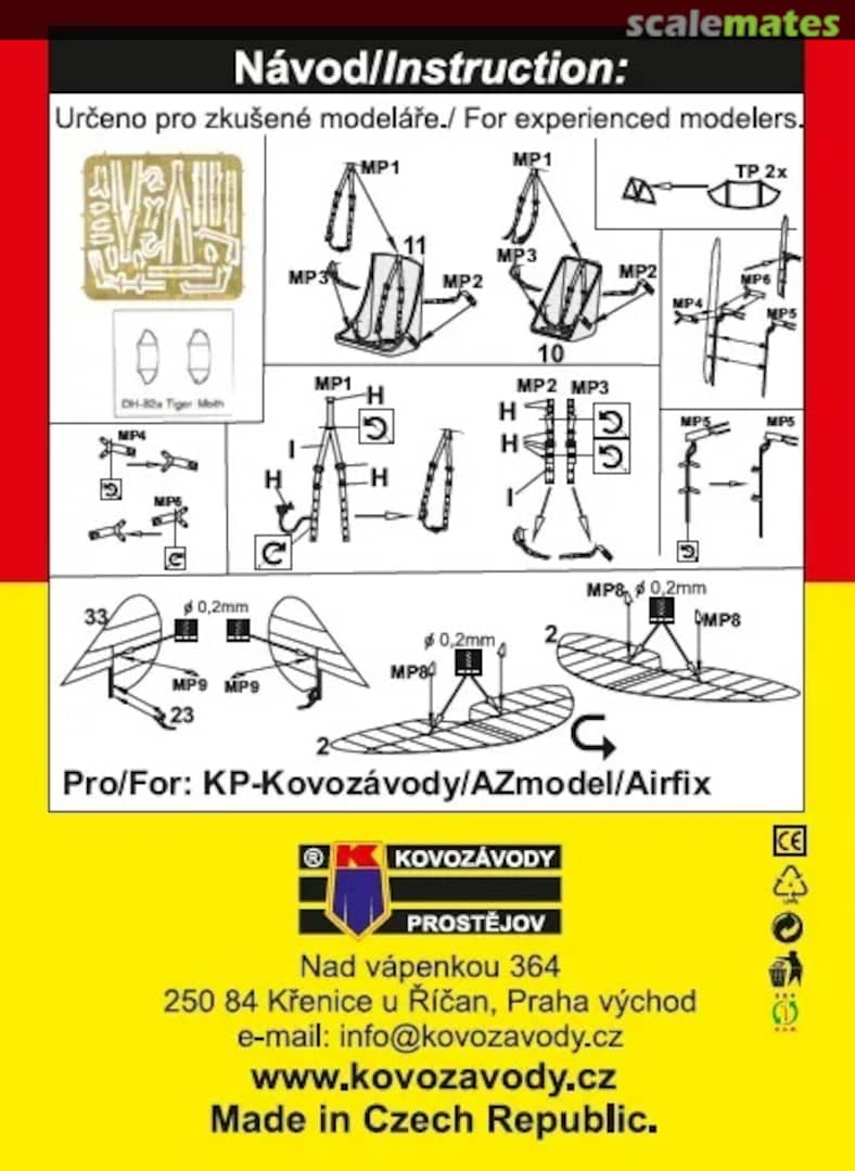 Contents D.H. 82A Tiger Moth KPEX 043 Kovozávody Prostějov