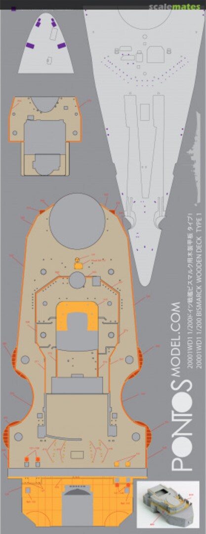 Boxart Bismarck Wooden deck 20001WD1 Pontos Model