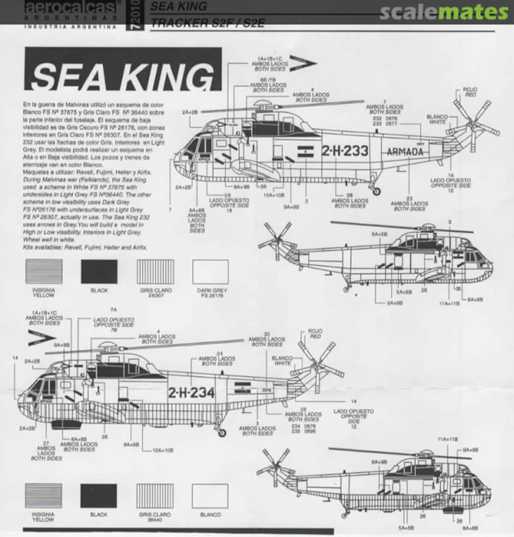 Boxart Argentina: Sea King & S2F Tracker 72010 Aerocalcas Argentinas