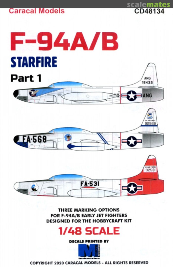 Boxart F-94A/B Starfire CD48134 Caracal Models