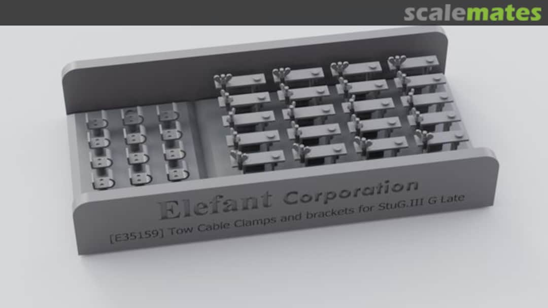 Boxart Tow cable clamps and brackets for Stug. III G late E35159 Elefant Corporation