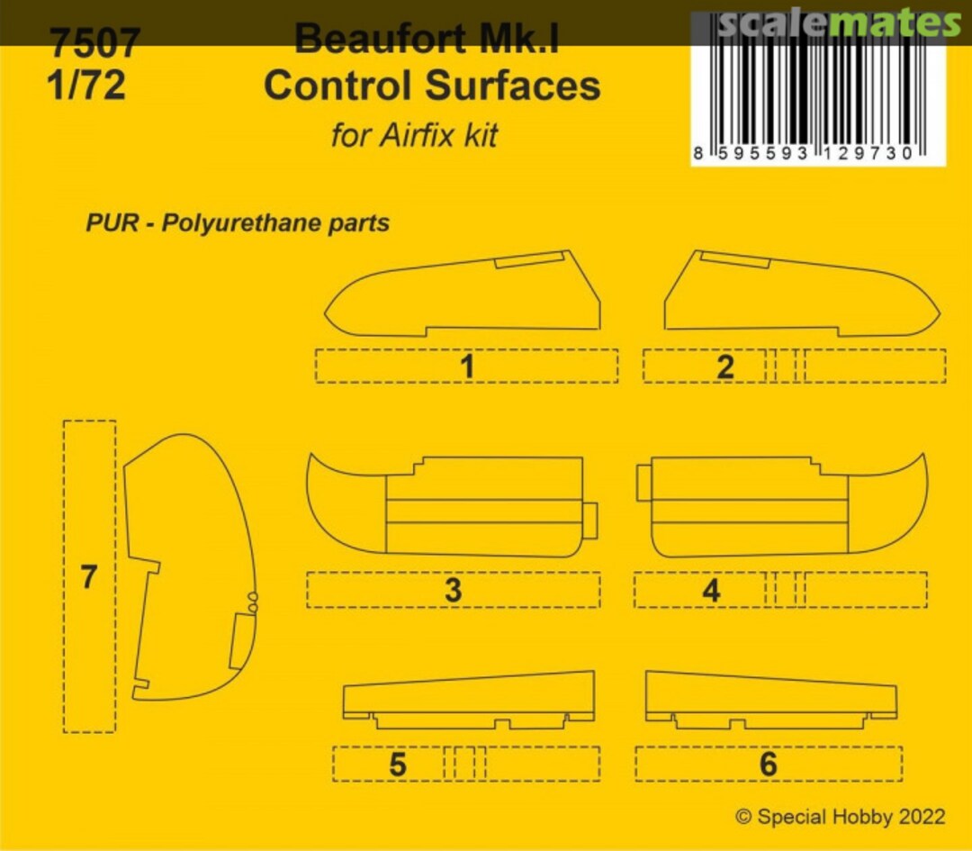 Boxart Beaufort Mk.I Control Surfaces 7507 CMK