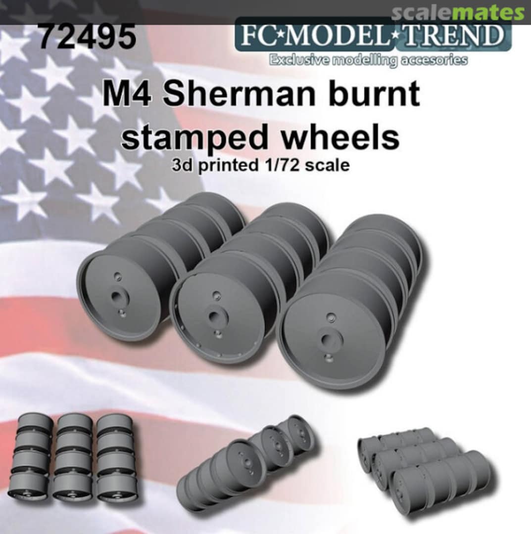 Boxart M4 Sherman burnt solid wheels (1:72) 72495 FC Model Trend