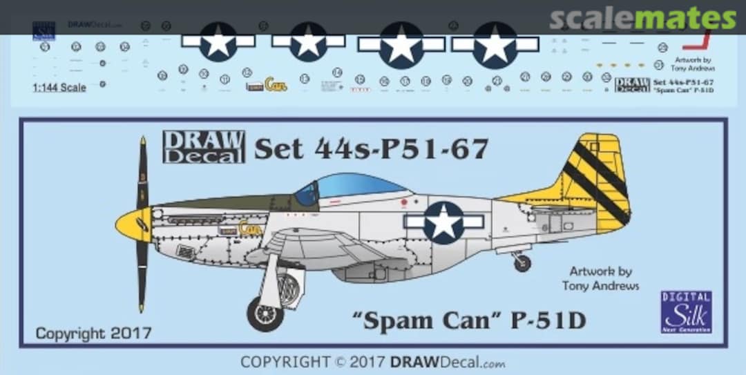 Boxart “Spam Can” P-51D 44-P51-67 Draw Decal