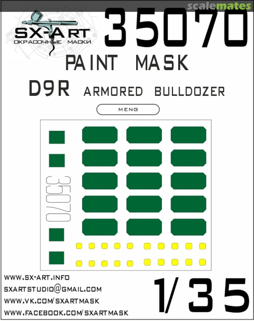 Boxart D9R armored bulldozer paint masks 35070 SX-Art