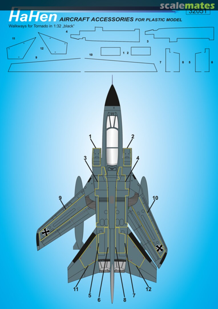 Boxart Walkways for Panavia Tornado (black) for Norm 95, single grey FS 35237 and Norm 83 32051 HaHen