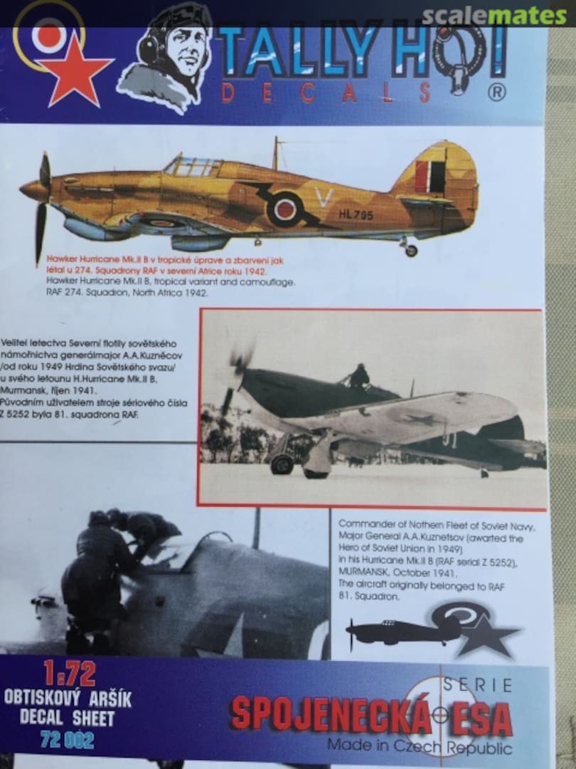 Boxart Hawker Hurricane Mk.II B 72002 Tally Ho! (CZ)