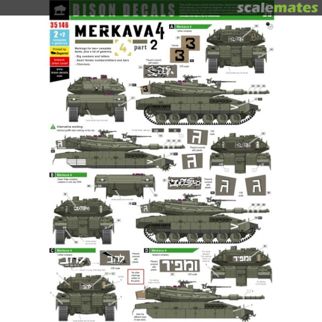 Boxart Merkava Mk 4 (#2) markings 35146 Bison Decals