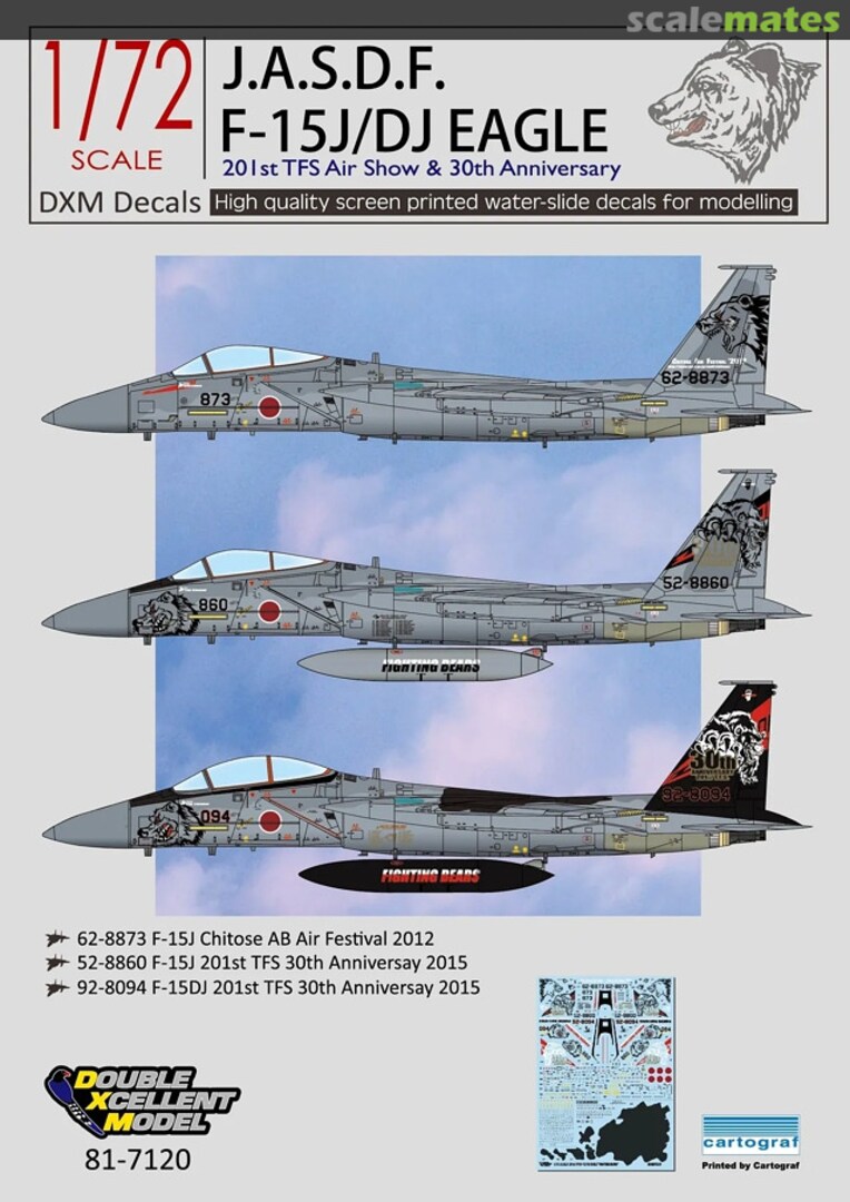 Boxart J.A.S.D.F. F-15J/DJ Eagle 81-7120 DXM Decals