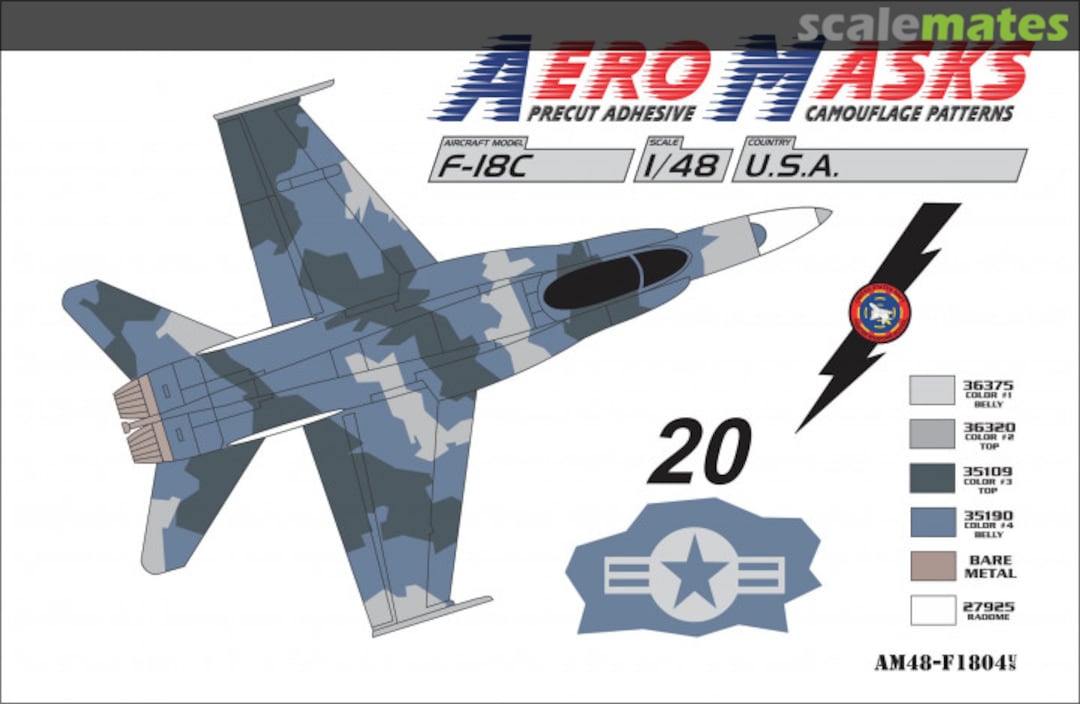 Boxart F-18C USA USNFWS 20Black AM48-F1804 AeroMasks