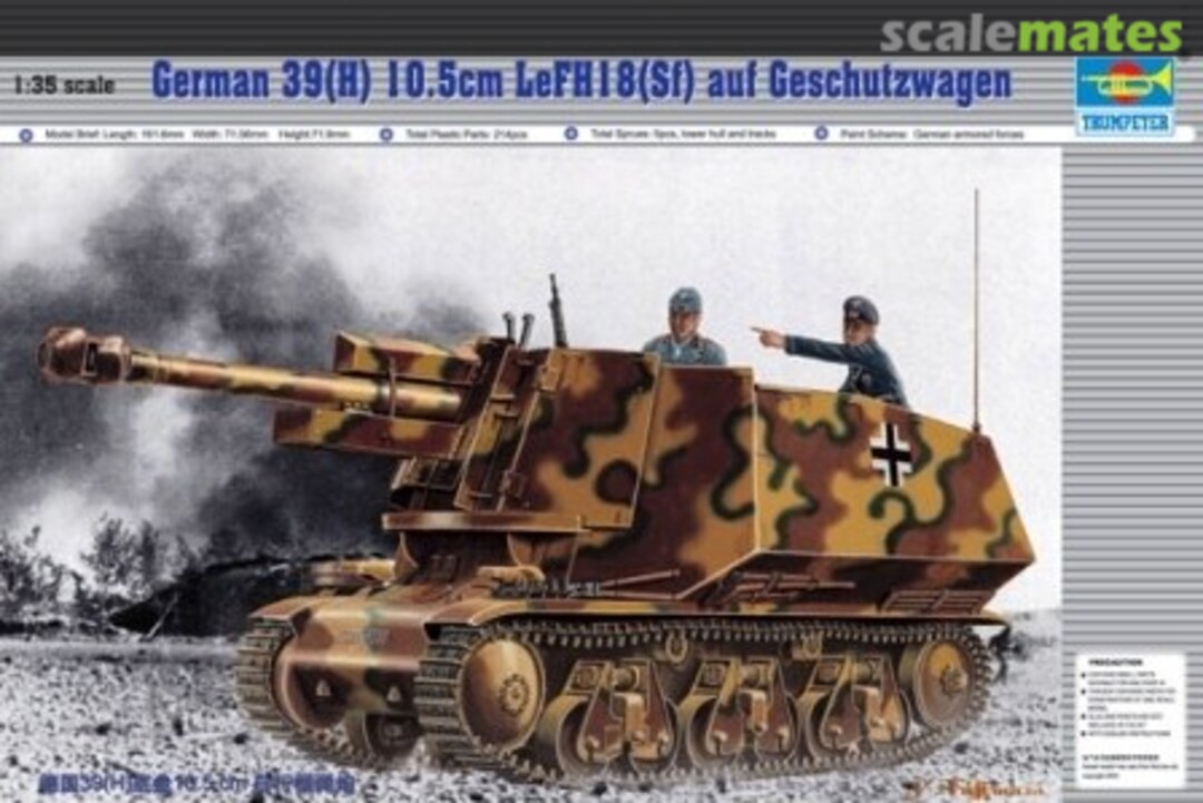 Boxart 39(H) 10,5cm leFH18(Sf.) auf Geschützwagen 00353 Trumpeter