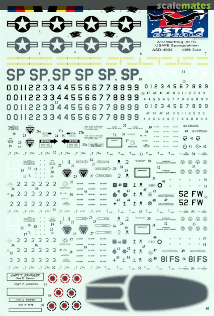 Boxart A-10 Warthog ASD-4804 Astra Decals