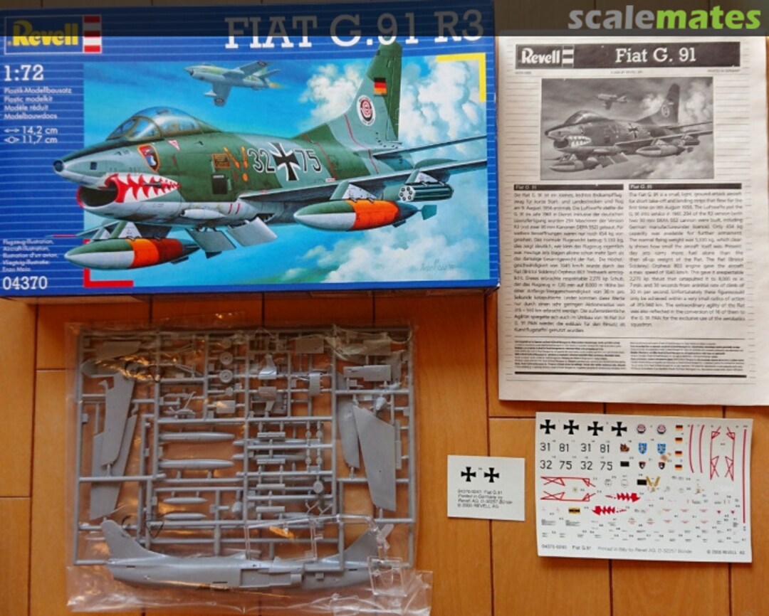 Contents Fiat G.91 R3 04370 Revell