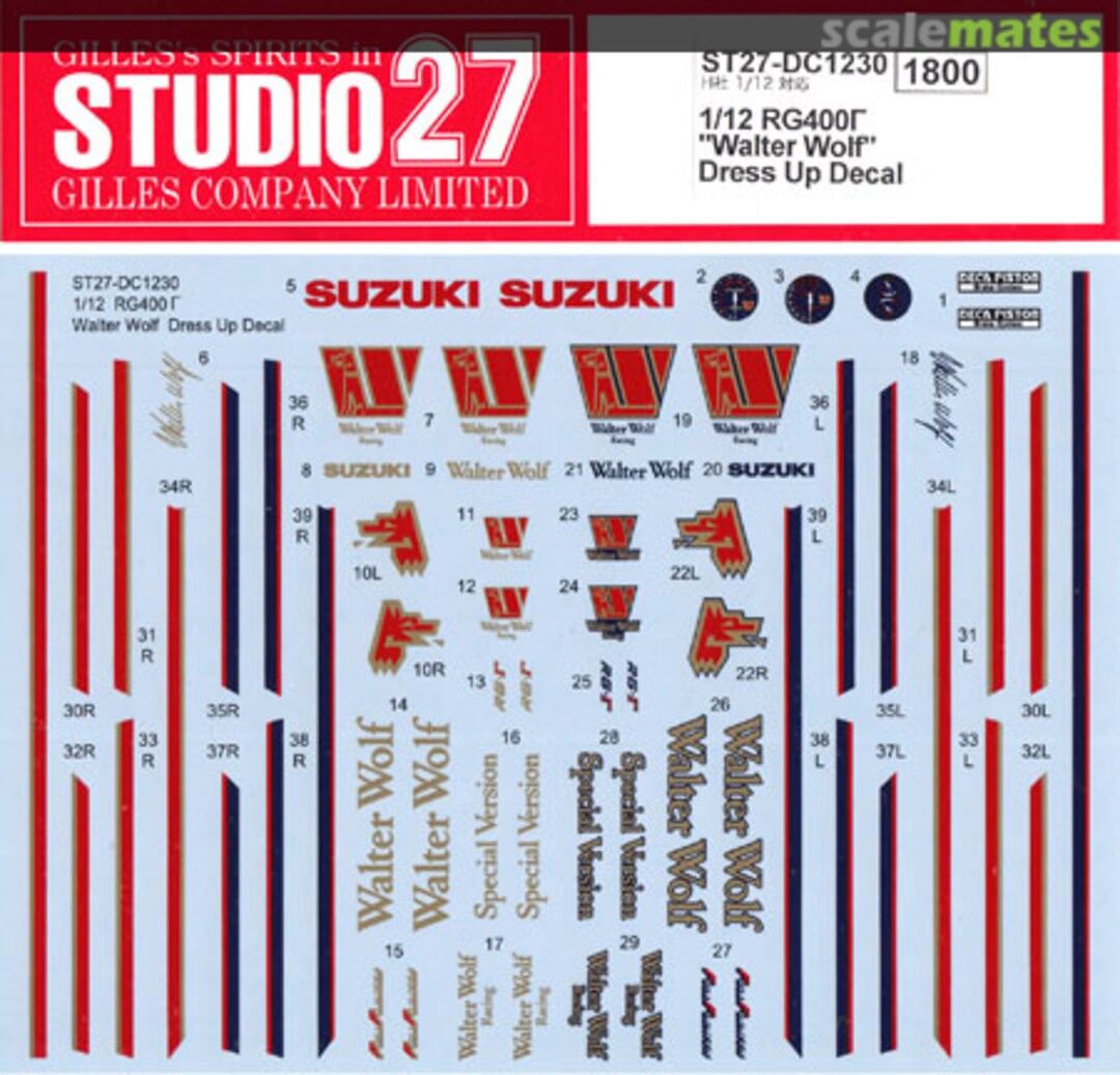 Boxart RG400Γ Walter Wolf Dress Up Decal ST27-DC1230 Studio27