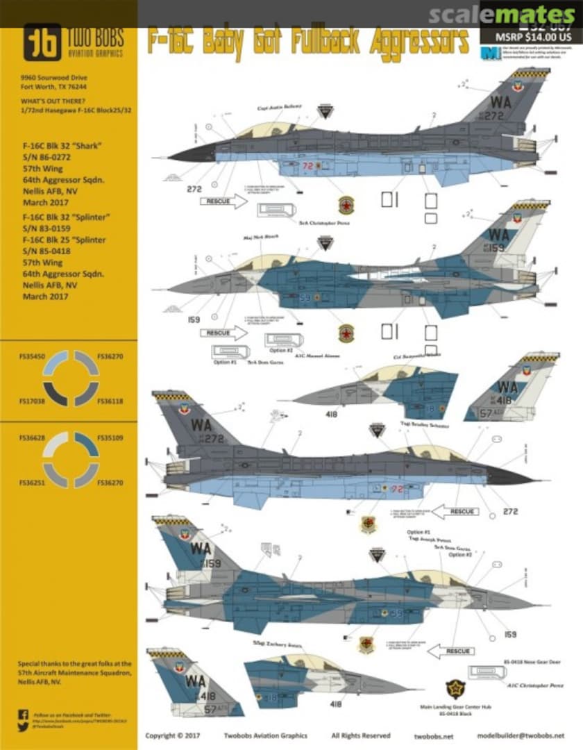 Boxart F-16C Baby Got Fullback Aggressors 72-104 TwoBobs Aviation Graphics