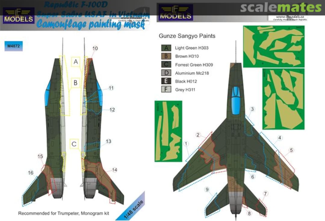 Boxart Republic F-100D Super Sabre USAF in Vietnam M4872 LF Models