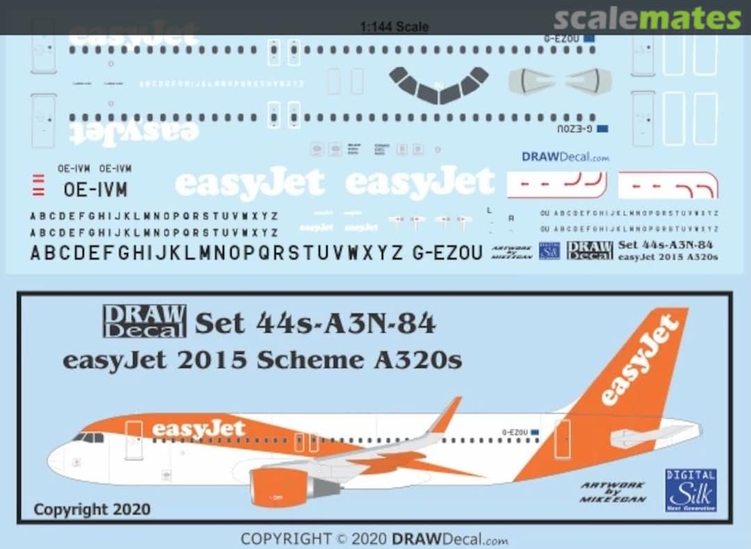 Boxart easyJet 2015 Colors A320s 44s-A3N-84 Draw Decal