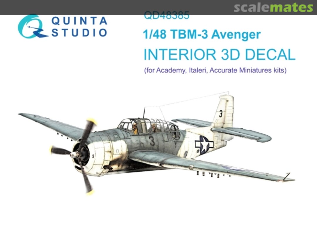 Boxart TBM-3 Avenger interior 3D decals QD48385 Quinta Studio