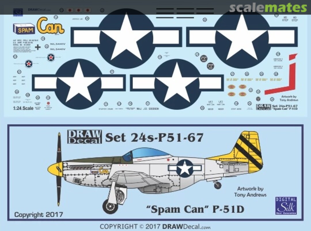 Boxart “Spam Can” P-51D 24-P51-67 Draw Decal