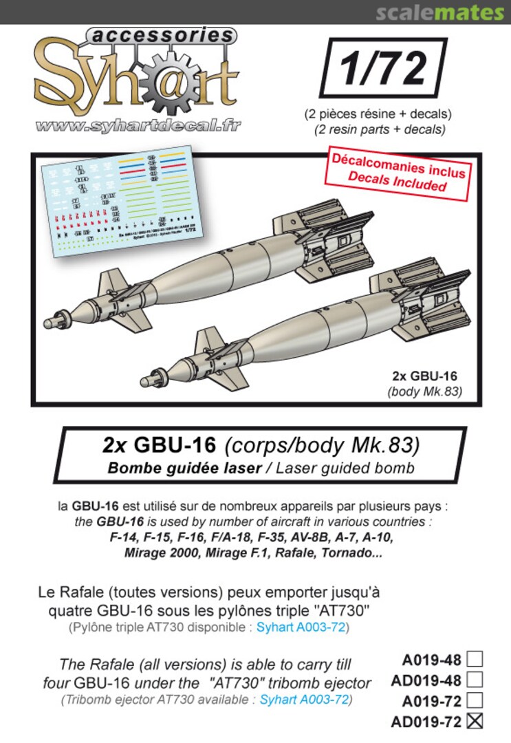 Boxart GBU-16 (body Mk.83) AD019-72 Syhart