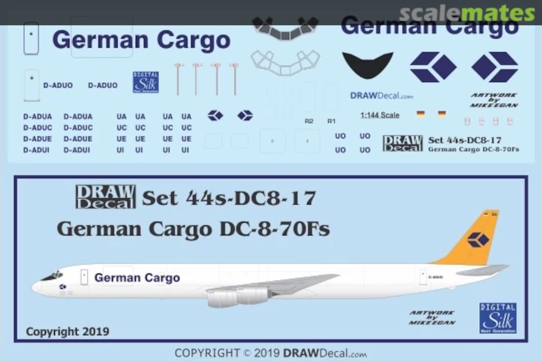 Boxart German Cargo DC-8-70Fs 44-DC8-17 Draw Decal