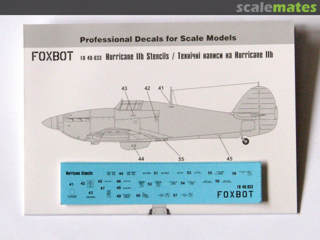 Boxart Stencils for Hawker Hurricane IIb 48-033 Foxbot