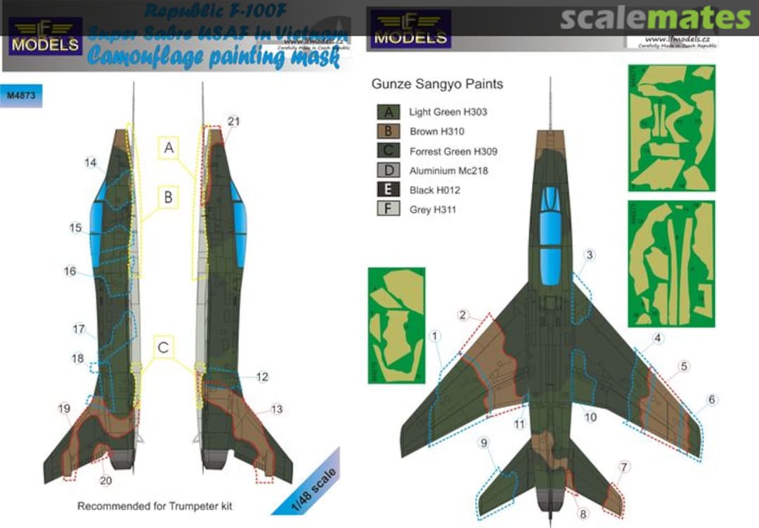 Boxart Republic F-100F Super Sabre USAF in Vietnam M4873 LF Models