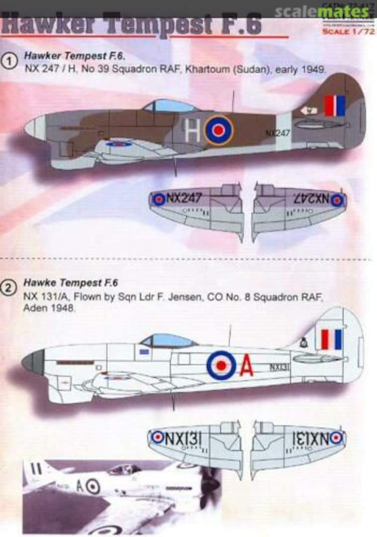 Boxart Hawker Tempest F.6 72-417 Print Scale