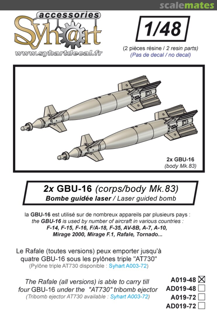 Boxart GBU-16 (body Mk.83) A019-48 Syhart