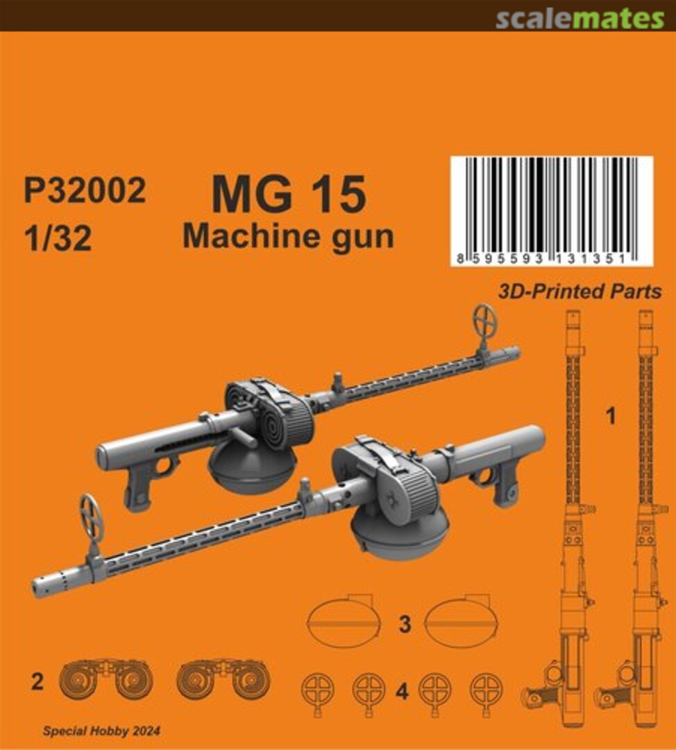 Boxart MG 15 Machine gun (2 pcs) P32002 CMK