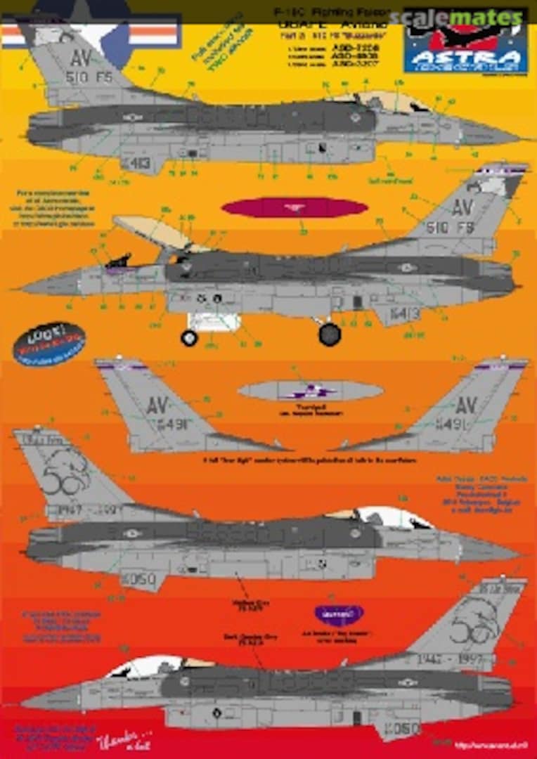 Boxart USAFE F-16C Aviano Pt2: 510 FS "Buzzards" ASD-4808 Astra Decals