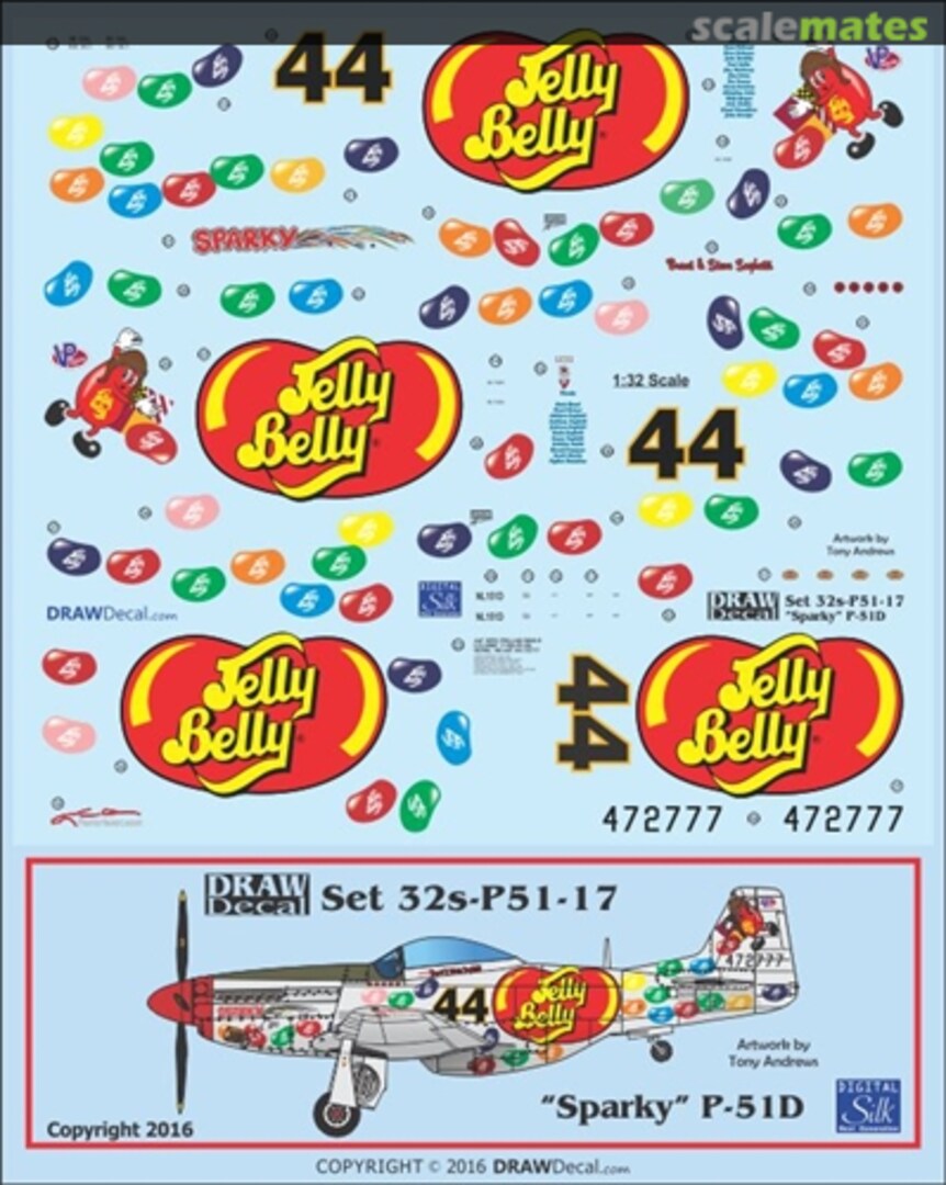 Boxart P-51D "Sparky" 32-P51-17 Draw Decal