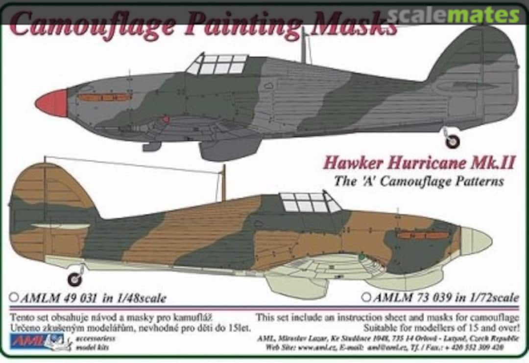 Boxart Hawker Hurricane Mk. II Camouflage Mask AMLM 49 031 AML