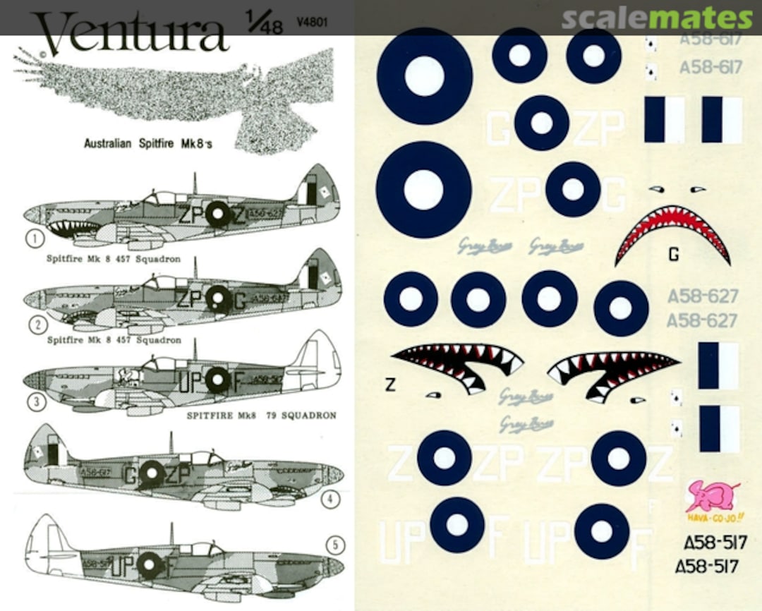 Boxart Australian Spitfire Mk 8's V4801 Ventura