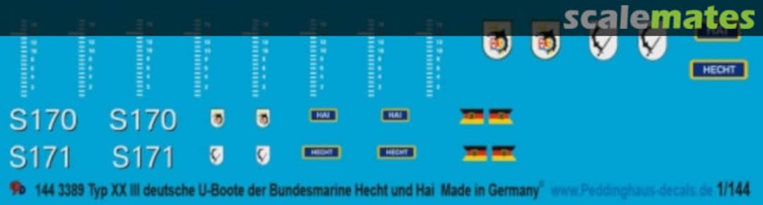 Boxart Deutsche U-Boote der Bundesmarine 144 3389 Peddinghaus-Decals