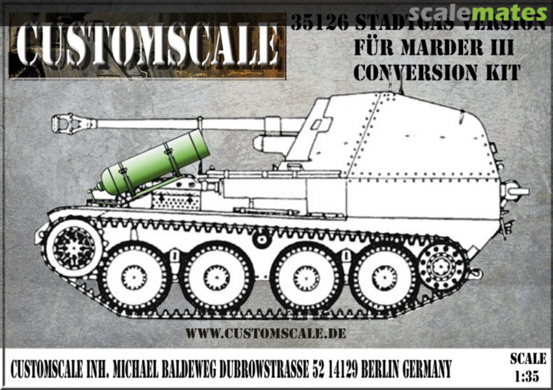 Boxart Stadtgas Version f?r Marder III Conversion kit 35126 Custom-Scale