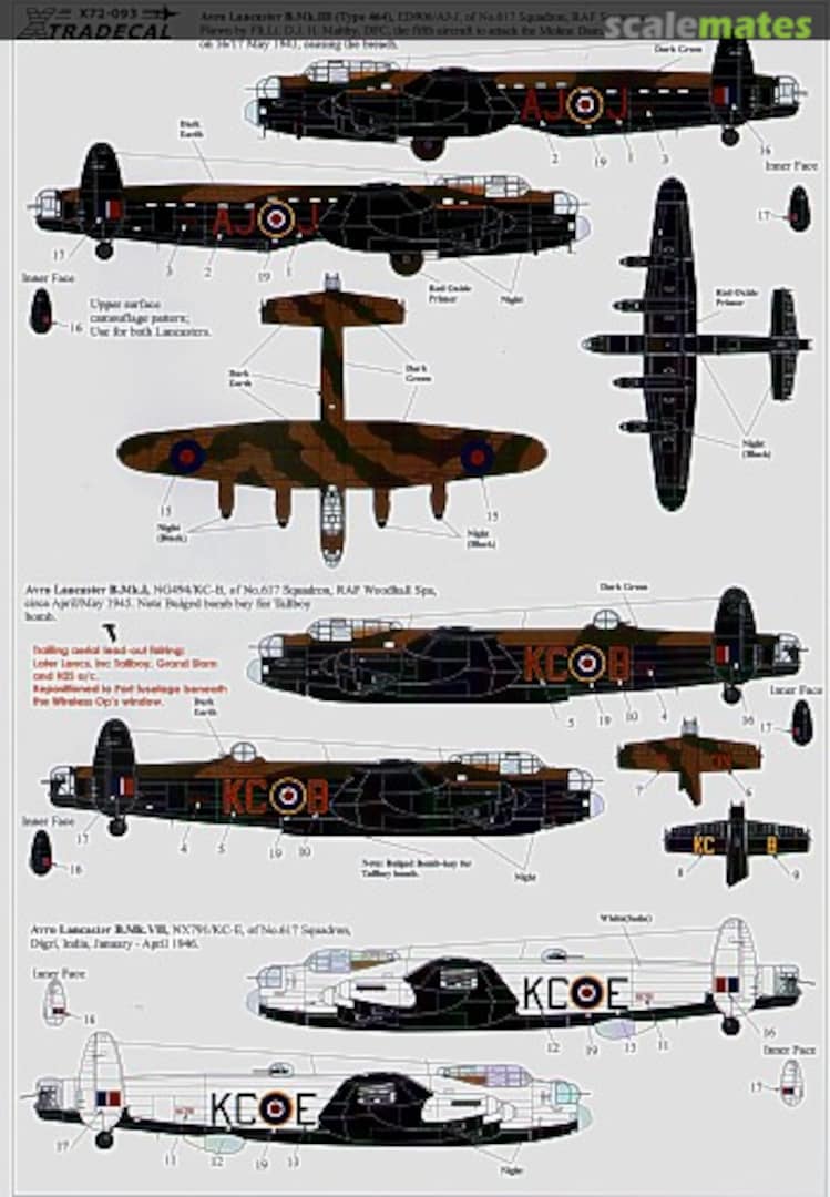 Boxart No 617 (Dambusters) Squadron X72093 Xtradecal