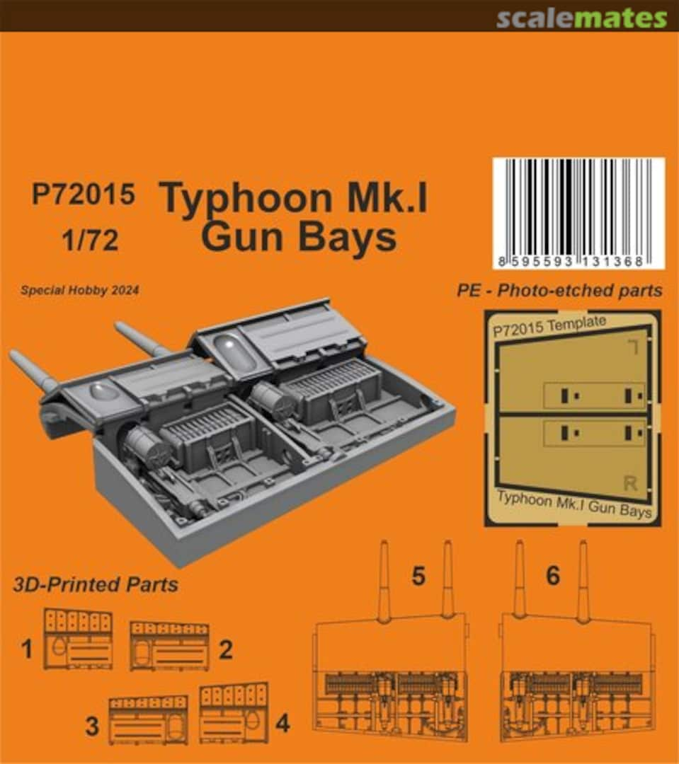 Boxart Typhoon Mk.I Gun Bays Correction Set for Airfix kit P72015 CMK