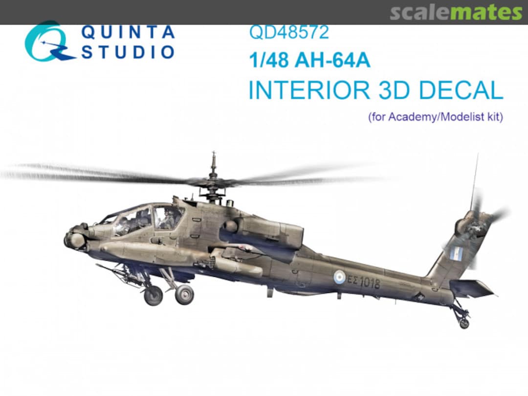 Boxart AH-64A interior 3D decals  QD48572 Quinta Studio