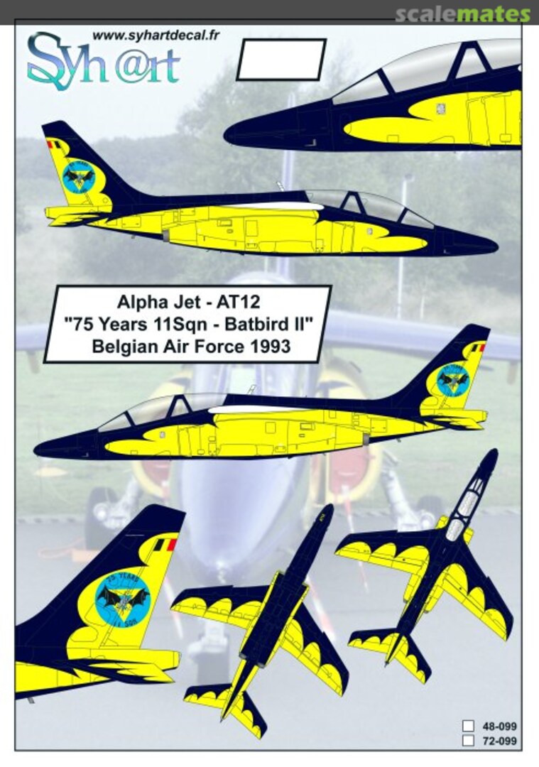 Boxart Alpha Jet - AT12 "75 Years 11Sqn - Batbird II" 48-099 Syhart