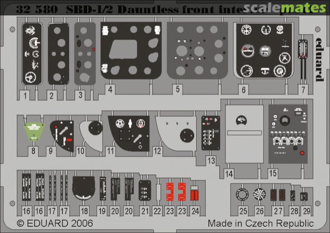 Boxart SBD-1/2 Dauntless front interior 32580 Eduard