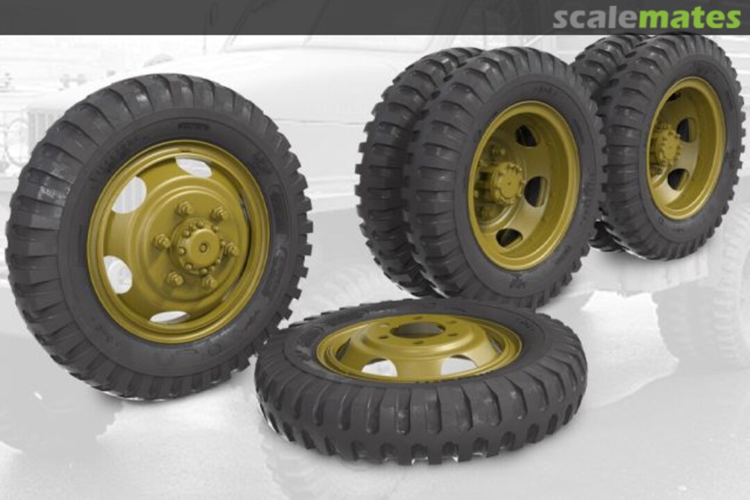 Boxart Sagged wheel set for US 2,5t Truck (non directional, Firestone) 35059 Fury Models