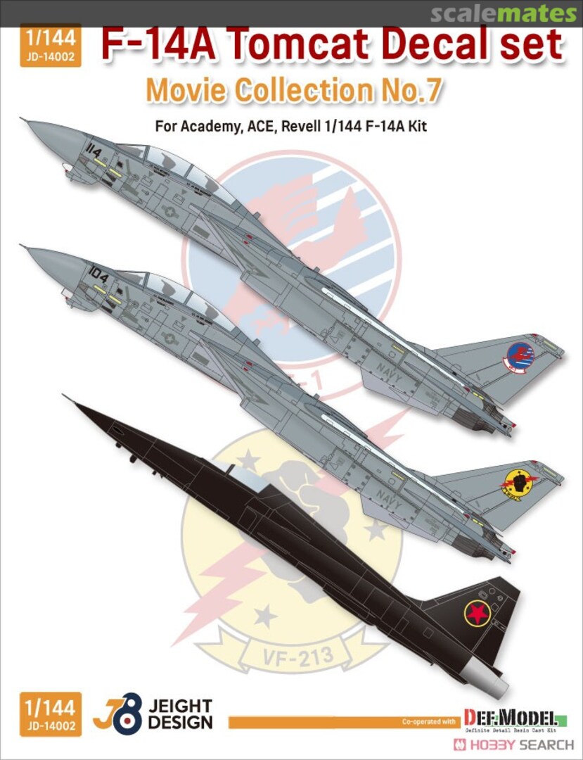 Boxart F-14A Tomcat & F-5E Tiger II Decal set JD-14002 Jeight Design